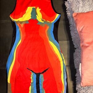 SHEIN Slayr Graphic Print Bodycon Dress